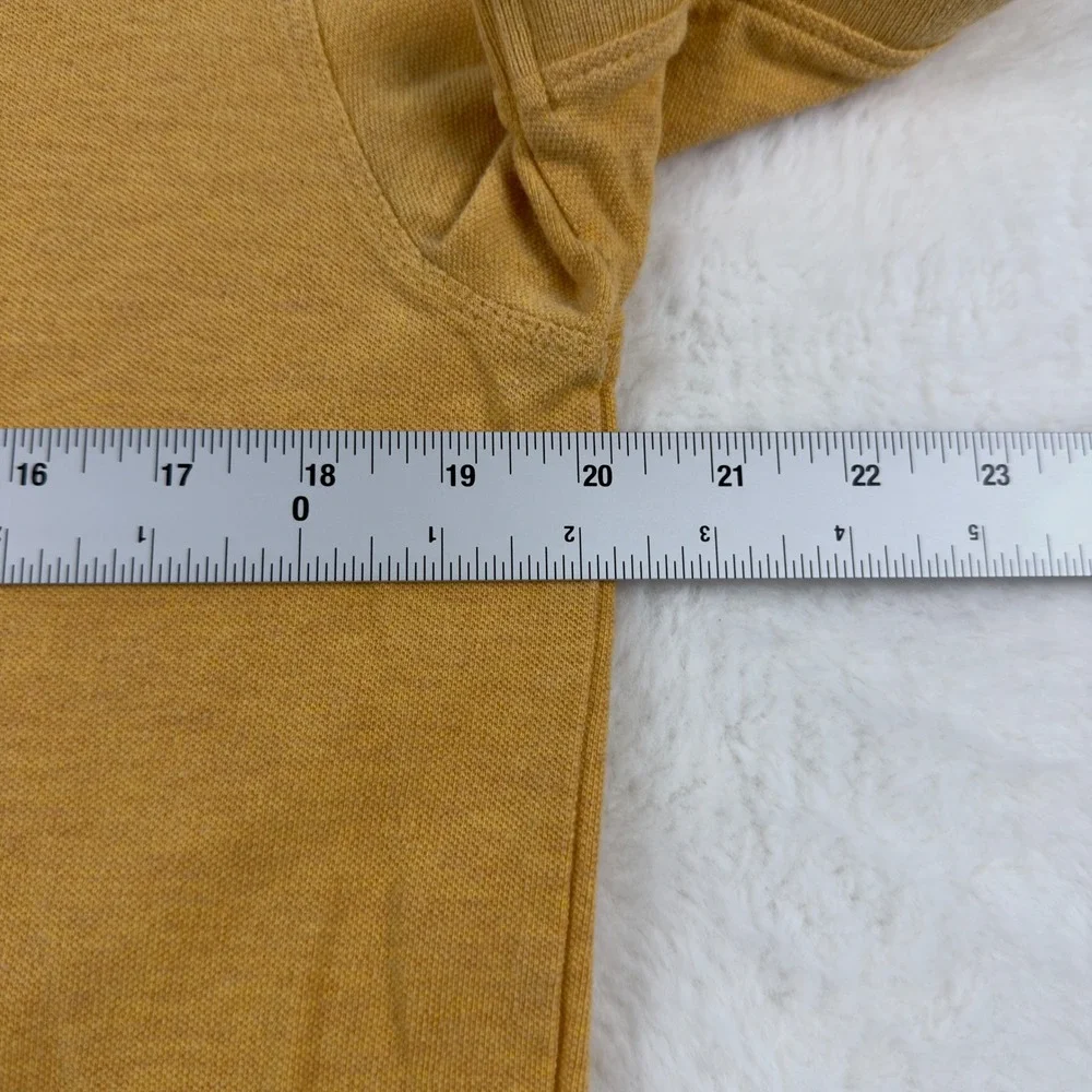 Banana Republic Mens Pique Cotton Polo Shirt Mustard Yellow Short Sleeve Size M